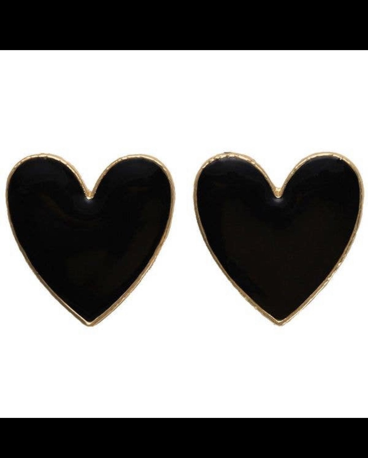 Black Heart Earrings 